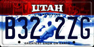 UT license plate B322ZG