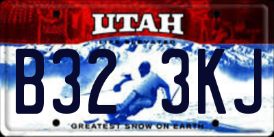 UT license plate B323KJ