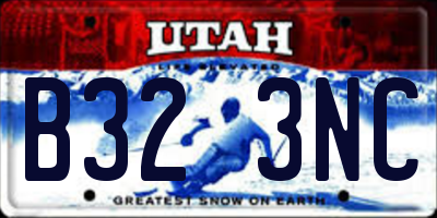 UT license plate B323NC