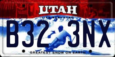 UT license plate B323NX