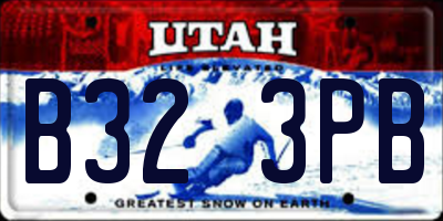 UT license plate B323PB