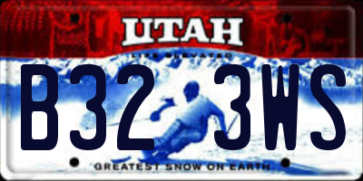 UT license plate B323WS