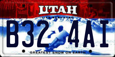 UT license plate B324AI