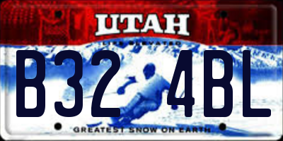 UT license plate B324BL