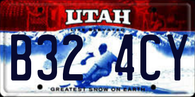 UT license plate B324CY