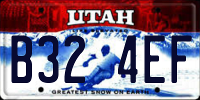 UT license plate B324EF