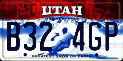 UT license plate B324GP