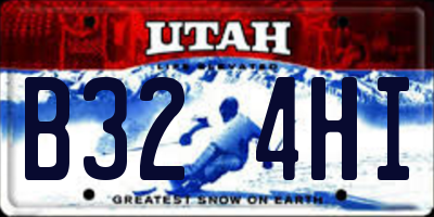 UT license plate B324HI