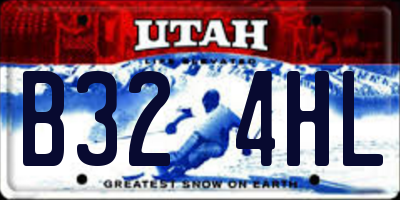 UT license plate B324HL