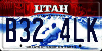 UT license plate B324LK