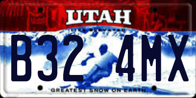 UT license plate B324MX