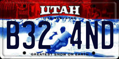 UT license plate B324ND