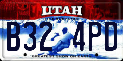 UT license plate B324PD