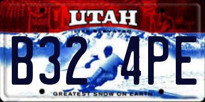 UT license plate B324PE