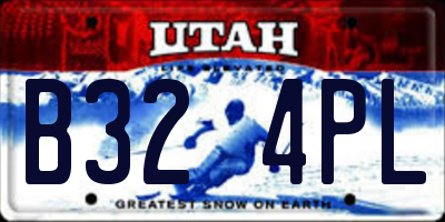UT license plate B324PL