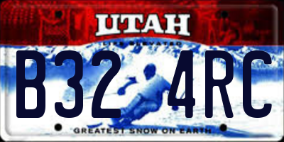 UT license plate B324RC
