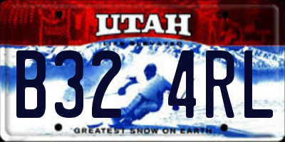 UT license plate B324RL