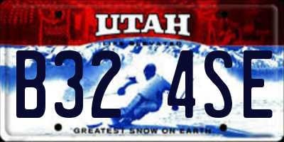 UT license plate B324SE