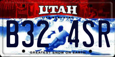 UT license plate B324SR