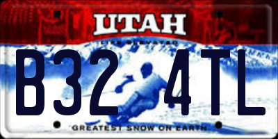 UT license plate B324TL