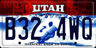 UT license plate B324WQ