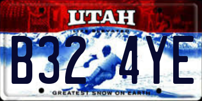 UT license plate B324YE