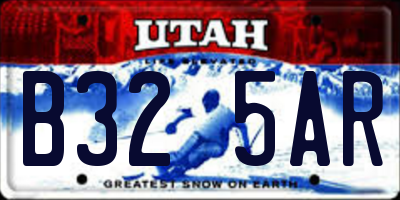 UT license plate B325AR