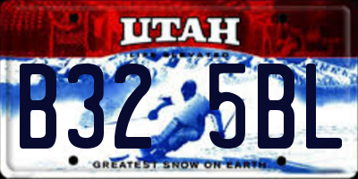 UT license plate B325BL