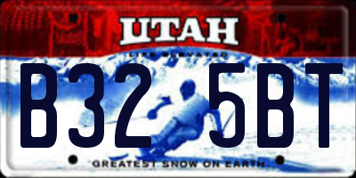 UT license plate B325BT