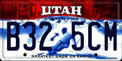 UT license plate B325CM