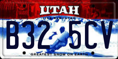UT license plate B325CV