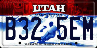 UT license plate B325EM