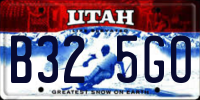 UT license plate B325GO