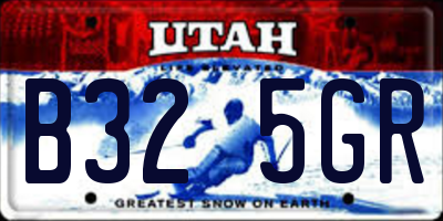 UT license plate B325GR