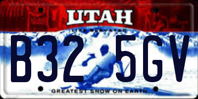 UT license plate B325GV