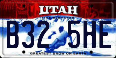 UT license plate B325HE