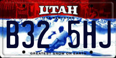 UT license plate B325HJ