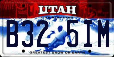 UT license plate B325IM