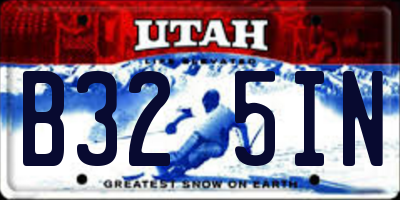 UT license plate B325IN