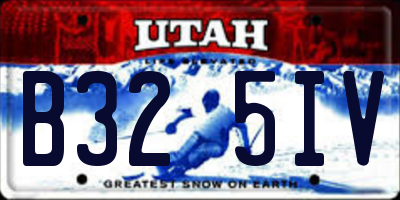 UT license plate B325IV