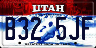 UT license plate B325JF