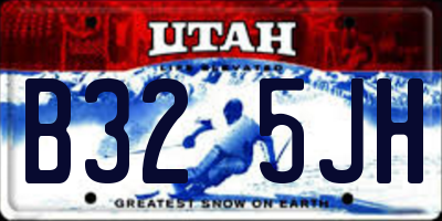 UT license plate B325JH