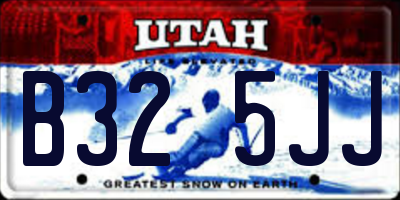 UT license plate B325JJ