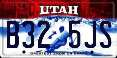 UT license plate B325JS