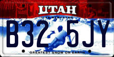 UT license plate B325JY