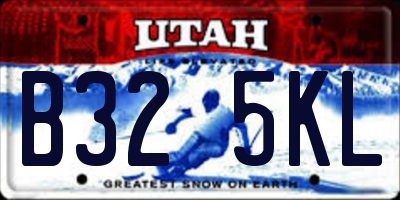 UT license plate B325KL