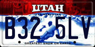 UT license plate B325LV