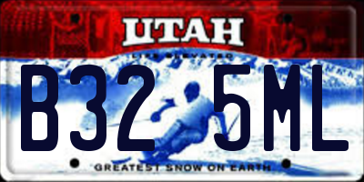 UT license plate B325ML