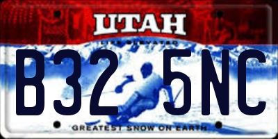 UT license plate B325NC