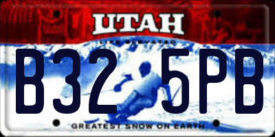 UT license plate B325PB